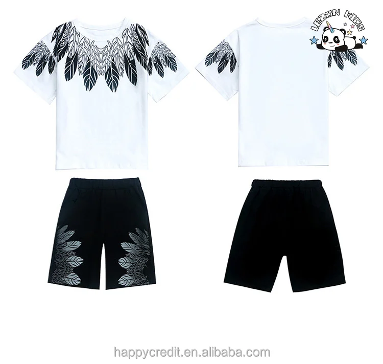 LEZONKIDS - Baby Boys Sets Summer Kids Clothes Sets Short Sleeve T-shirt+Short Pants Sports Suits  Children Clothing